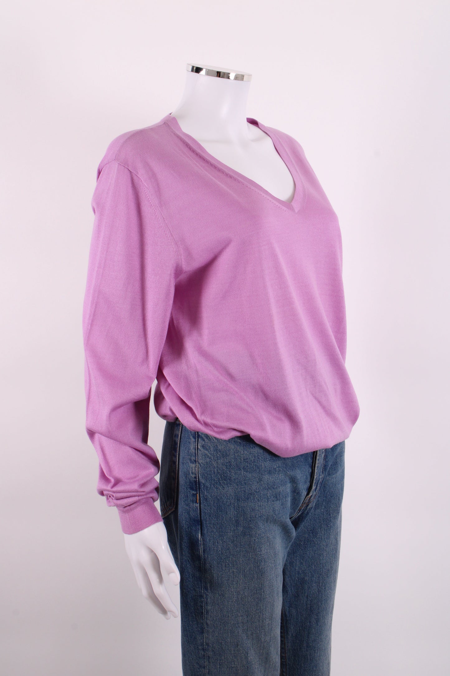 Dries Van Noten L/S V Neck Jumper Lilac L | Large, Lilac