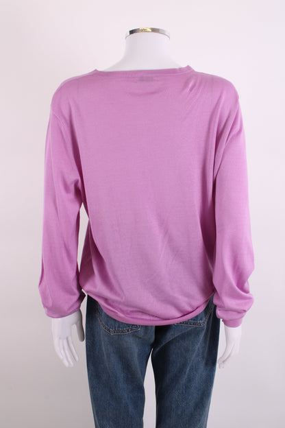 Dries Van Noten L/S V Neck Jumper Lilac L | Large, Lilac