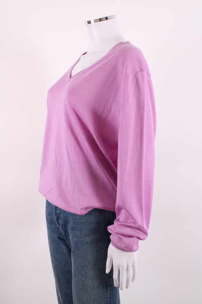 Dries Van Noten L/S V Neck Jumper Lilac L | Large, Lilac
