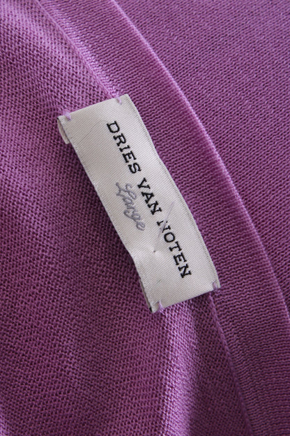 Dries Van Noten L/S V Neck Jumper Lilac L | Large, Lilac