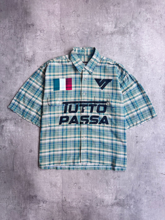 VT Rework : Tutto Passa Check Cropped Reworked Green Shirt
