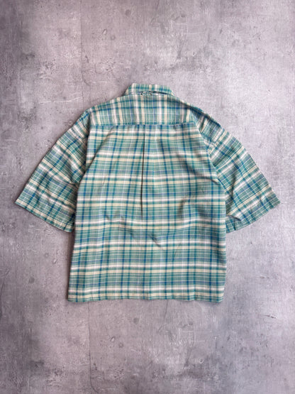 VT Rework : Tutto Passa Check Cropped Reworked Green Shirt
