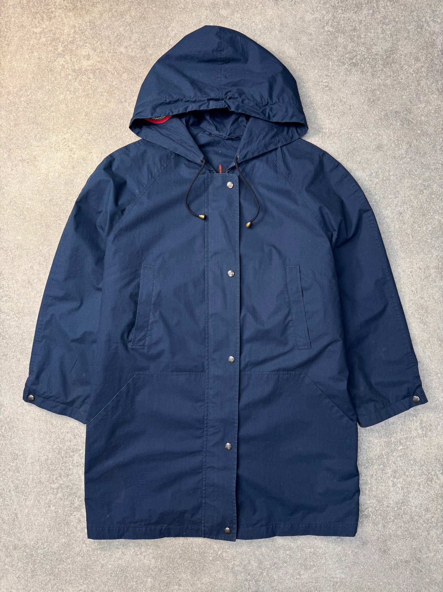 Burberry Logo Button Detail Navy Parka Jacket