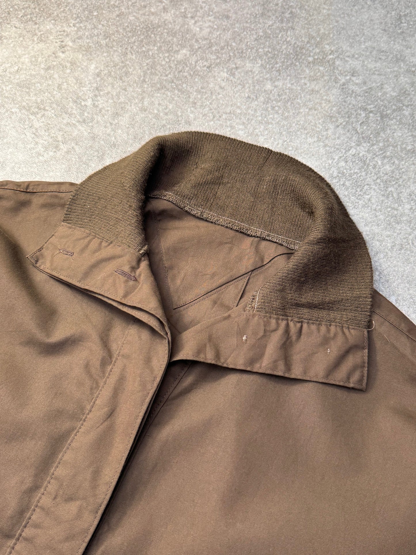 Issey Miyake Oversized Printed Logo Brown Mid-Length Jacket