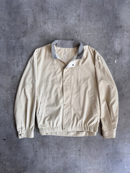 YSL Cream Lightweight Bomber Jacket | Exrtra Large, Multicoloured