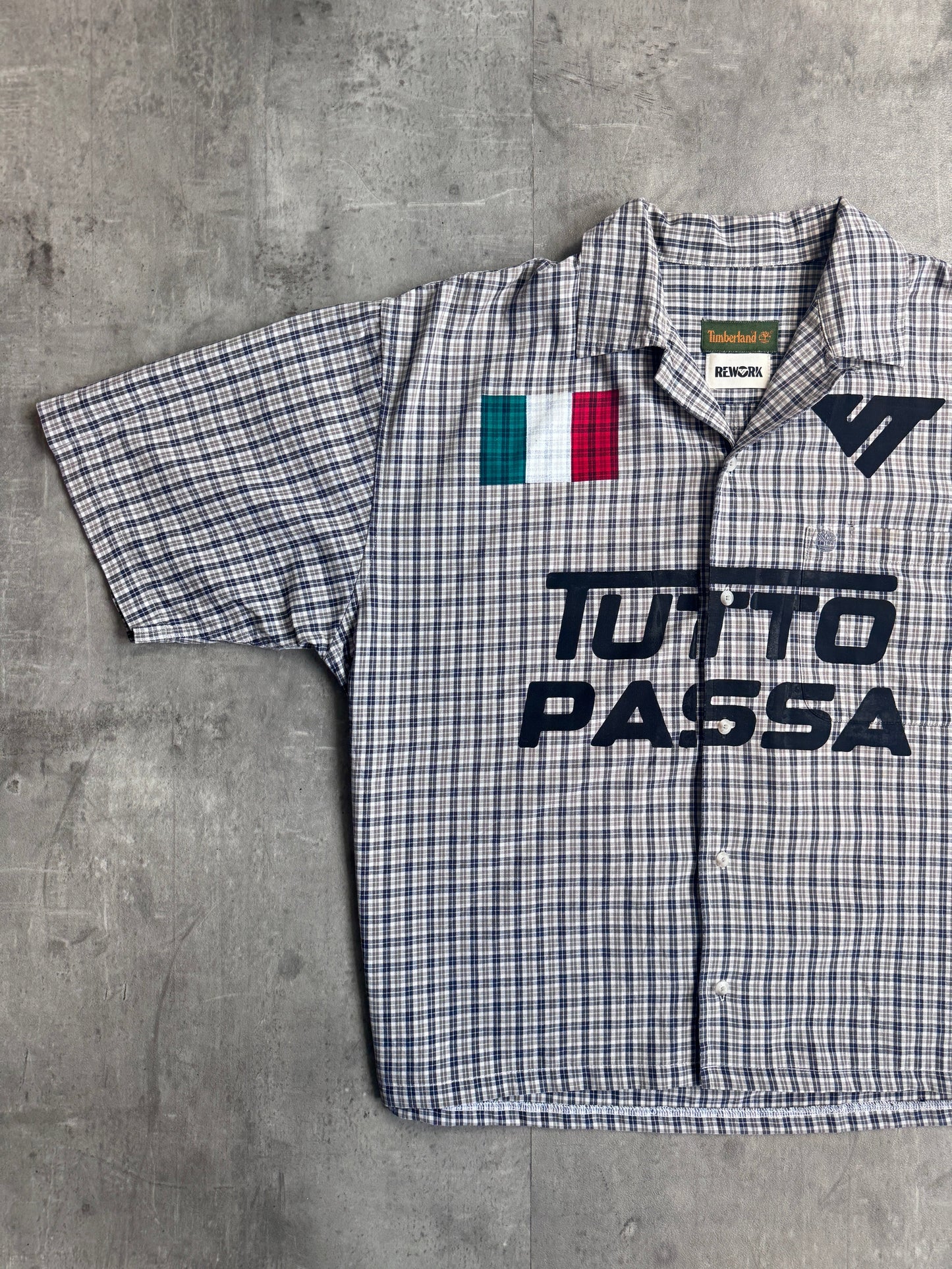 VT Rework : Tutto Passa Navy Check Reworked Shirt