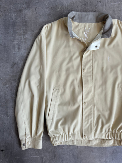 YSL Cream Lightweight Bomber Jacket | Exrtra Large, Multicoloured