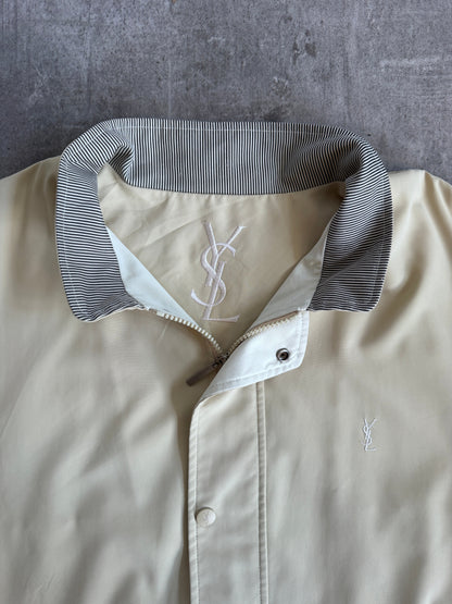 YSL Cream Lightweight Bomber Jacket | Exrtra Large, Multicoloured