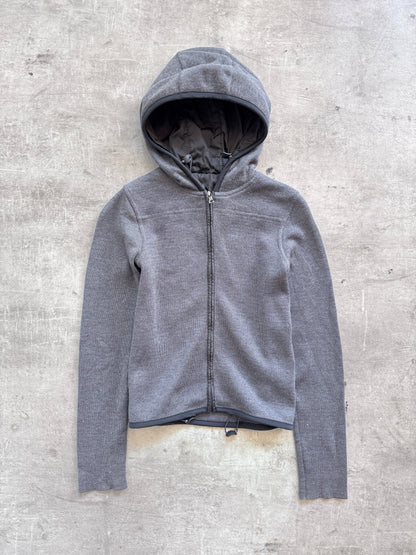 Prada Knitted Technical Hooded Zipper | Extra Small, Multicoloured