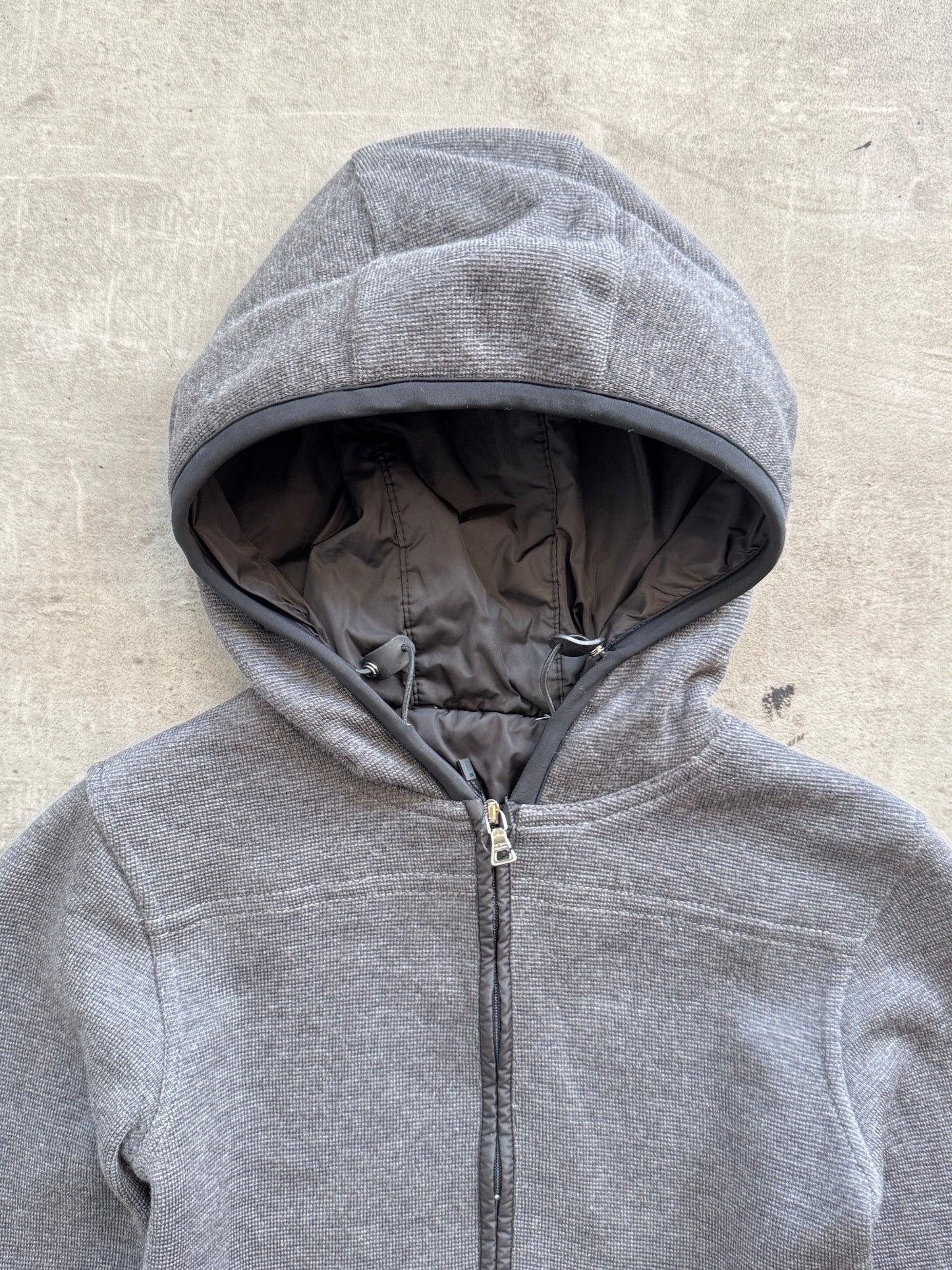 Prada Knitted Technical Hooded Zipper | Extra Small, Multicoloured
