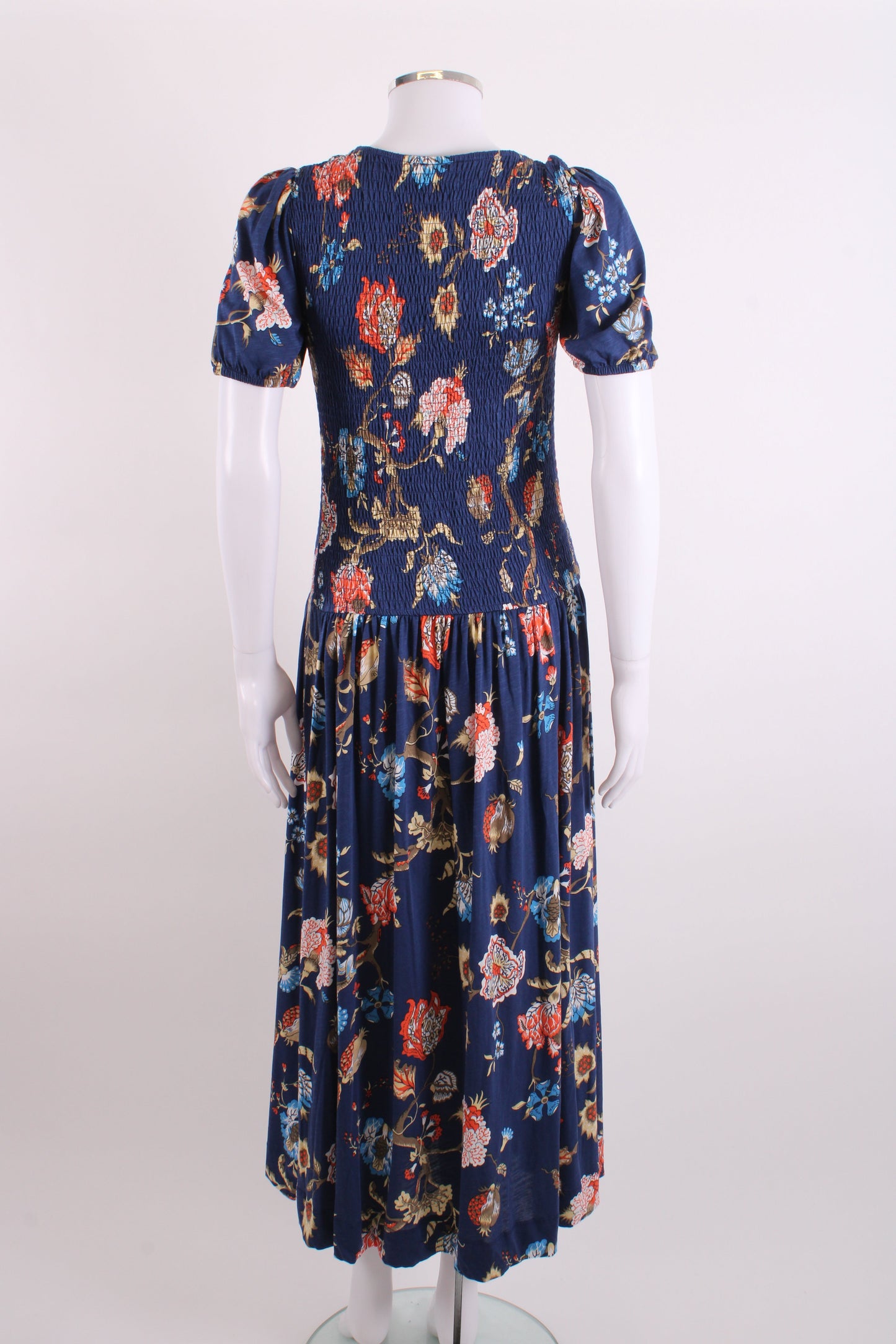 ME+EM S/S Floral Dress Navy/ Orange 10 | O/S, Multicoloured