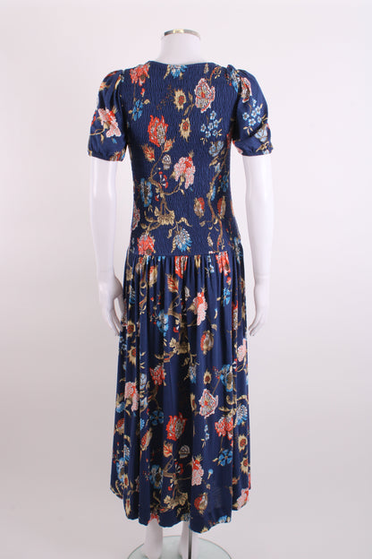 ME+EM S/S Floral Dress Navy/ Orange 10 | O/S, Multicoloured