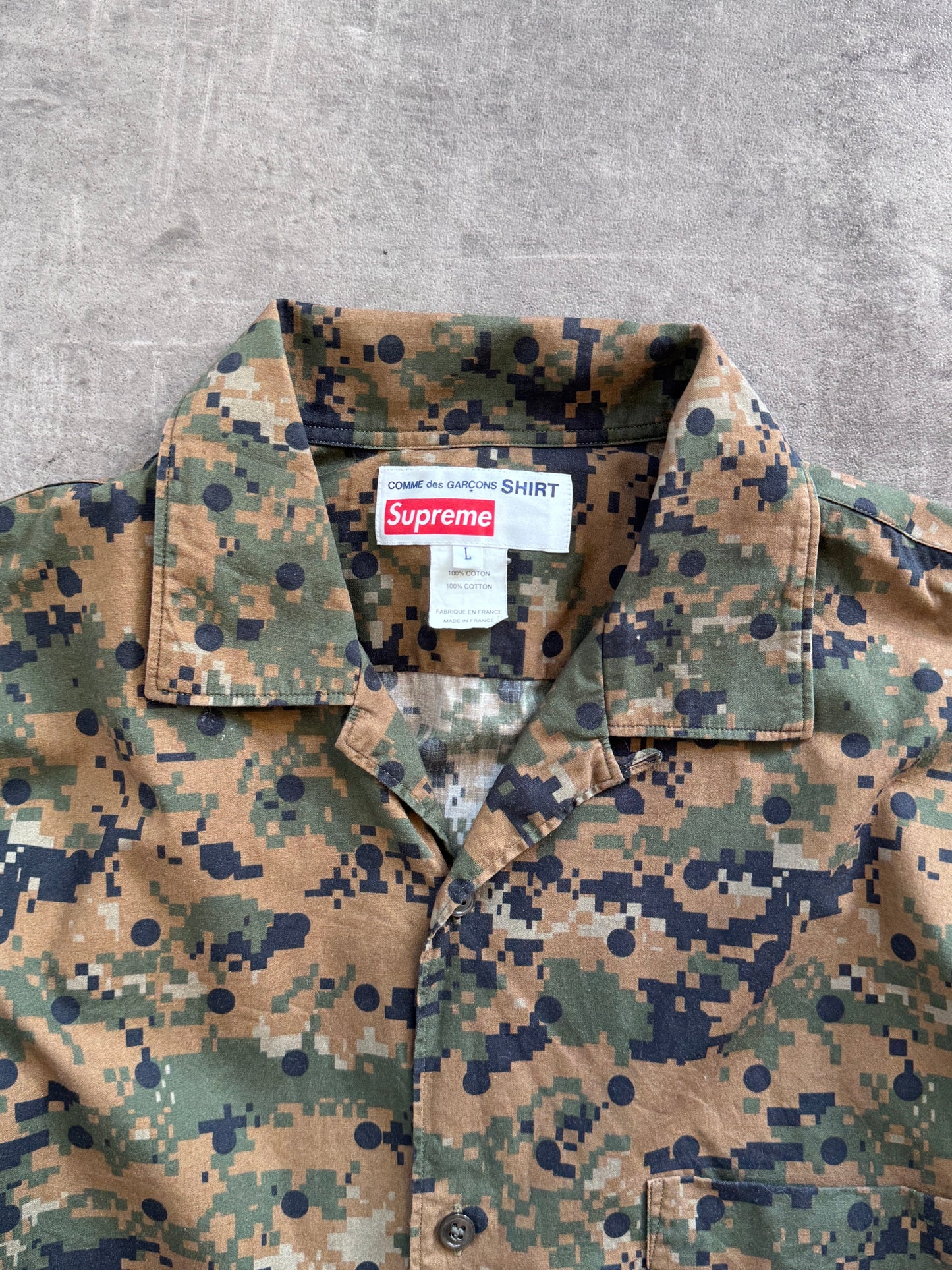 S/S 2013 Supreme x Comme Des Garçons Camo Shirt | Large, Multicoloured