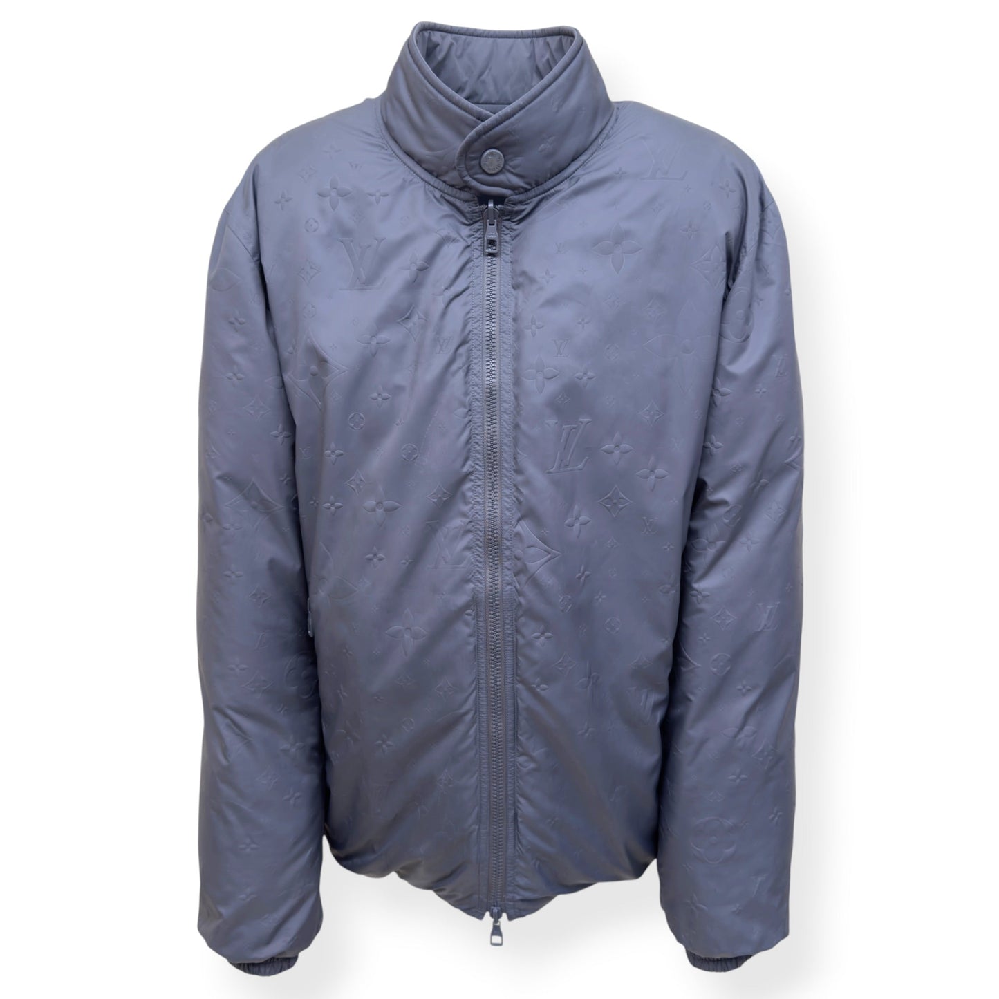 LOUIS VUITTON REVERSIBLE MONOGRAM DOWN BLOUSON LIGHT GREY SIZE 54 / XL | XL, Grey