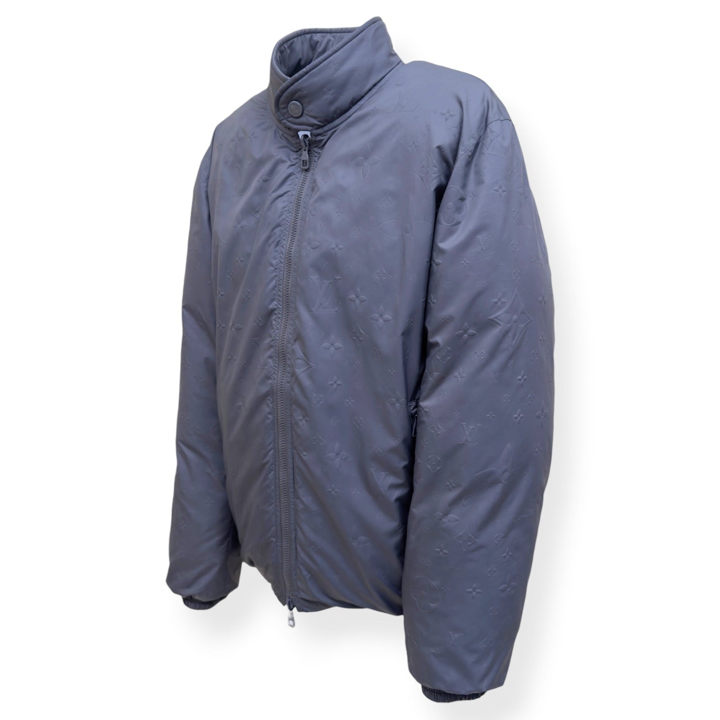 LOUIS VUITTON REVERSIBLE MONOGRAM DOWN BLOUSON LIGHT GREY SIZE 54 / XL | XL, Grey