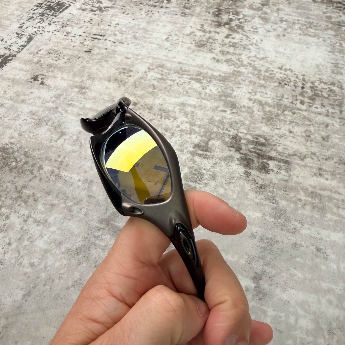 Vintage Oakley Splice Gunmetal Grey Sunglasses