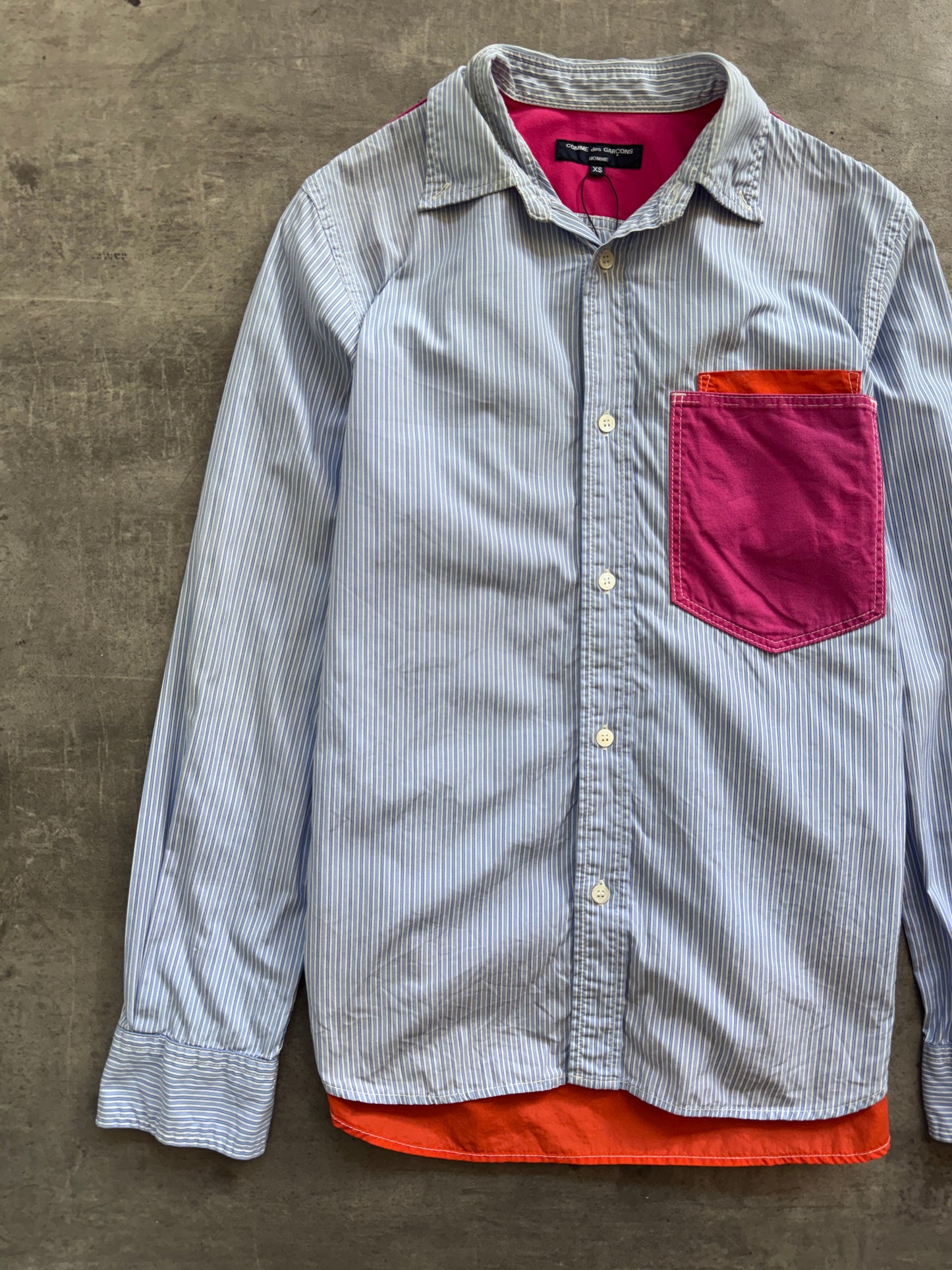 Comme Des Garçons Homme Pinstripe Shirt | Extra Small, Multicoloured