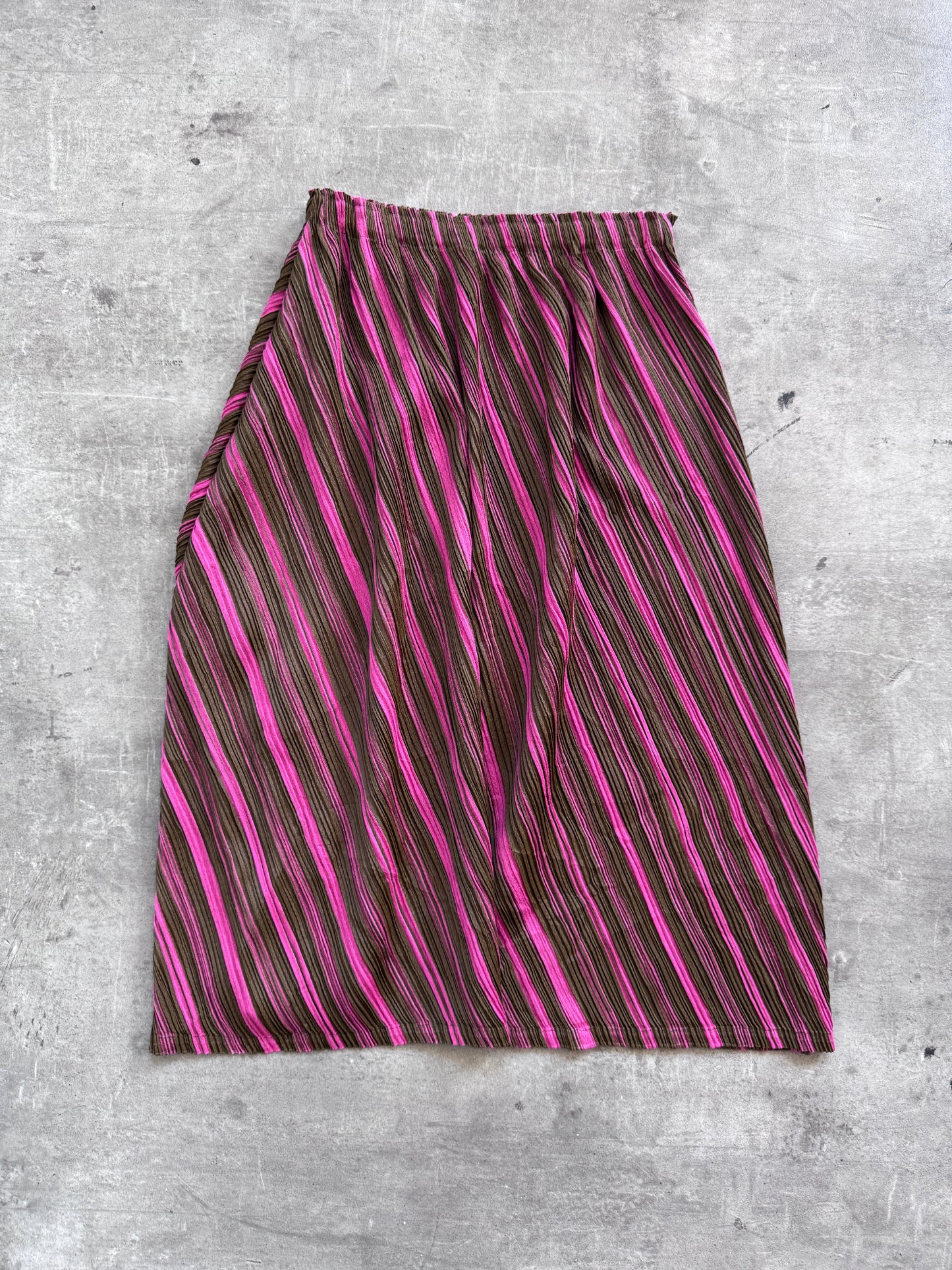 Issey Miyake Pleats Please Two-Tone A-Line Skirt | Small, Multicoloured