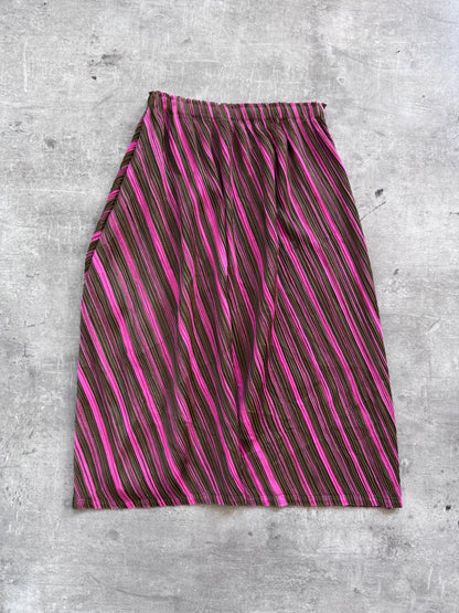 Issey Miyake Pleats Please Two-Tone A-Line Skirt | Small, Multicoloured
