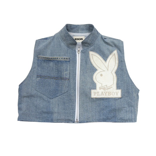 VT Rework : Playboy Lightwash Denim Vest