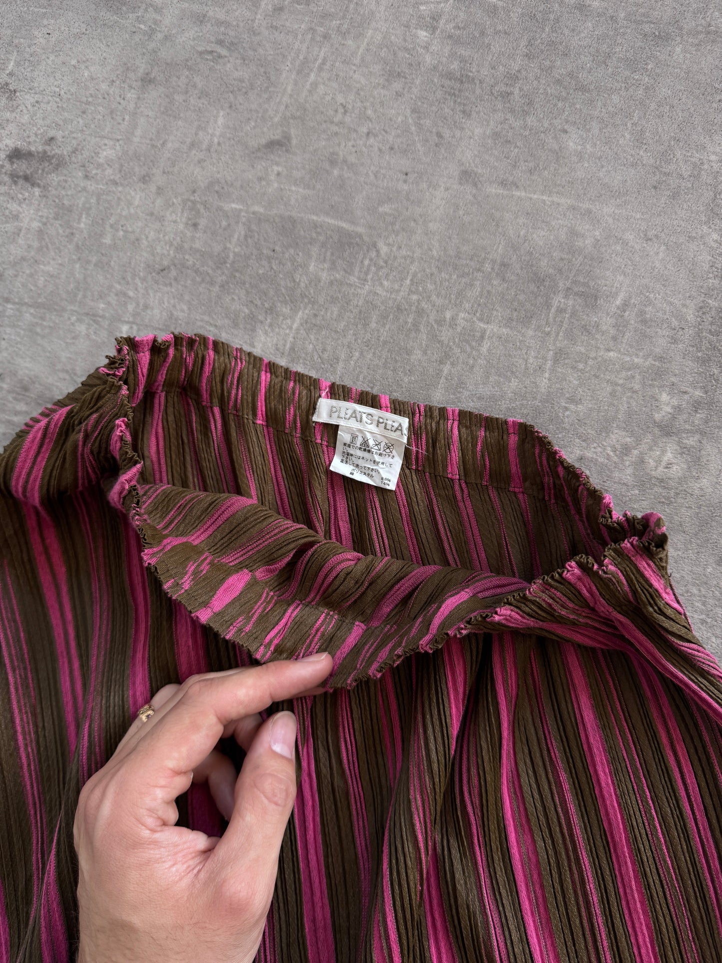 Issey Miyake Pleats Please Two-Tone A-Line Skirt | Small, Multicoloured