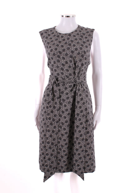 Bottega Veneta Print Midi Tie Dress White and Black M | Medium, Black