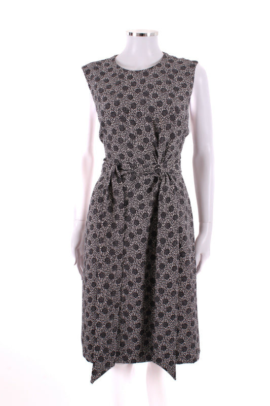 Bottega Veneta Print Midi Tie Dress White and Black M | Medium, Black