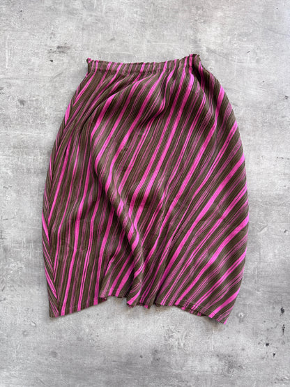 Issey Miyake Pleats Please Two-Tone A-Line Skirt | Small, Multicoloured