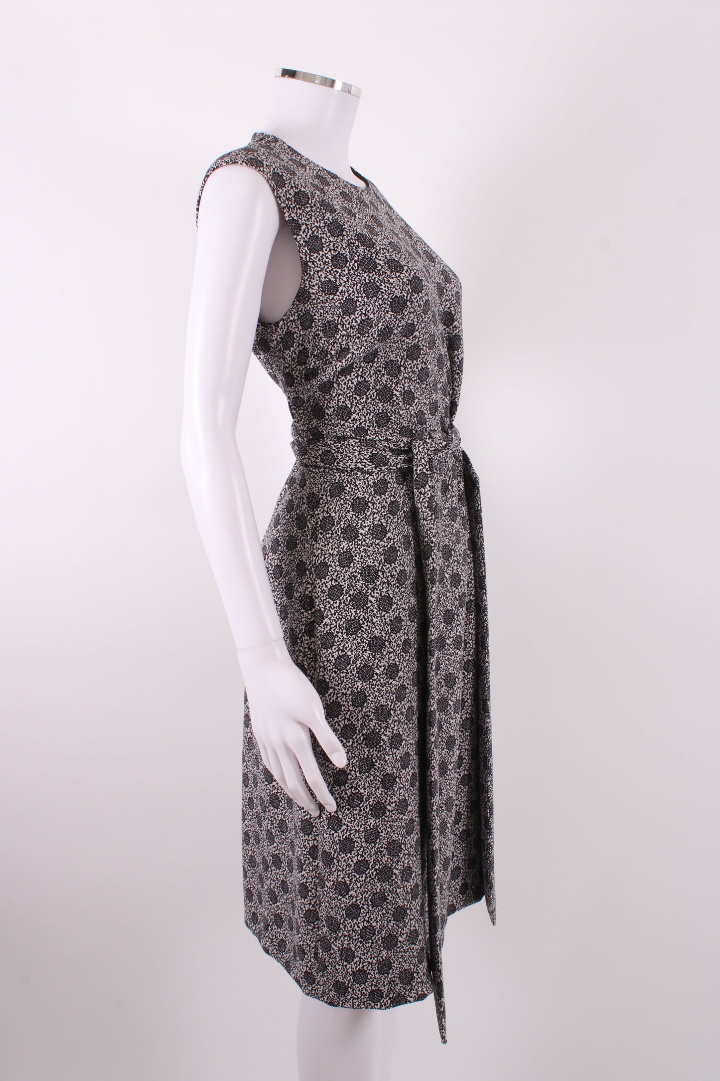Bottega Veneta Print Midi Tie Dress White and Black M | Medium, Black