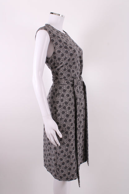 Bottega Veneta Print Midi Tie Dress White and Black M | Medium, Black
