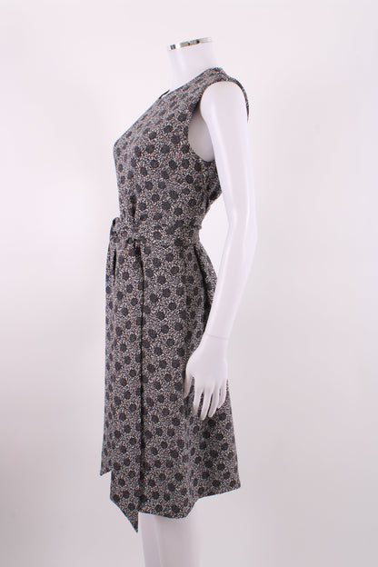 Bottega Veneta Print Midi Tie Dress White and Black M | Medium, Black