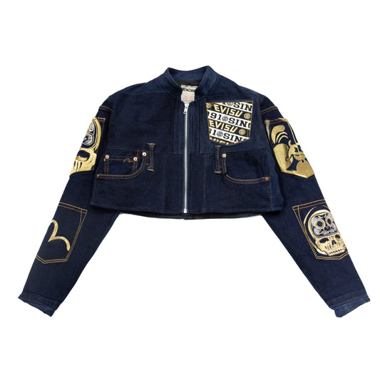 VT Rework : Evisu Pocket Sleeve Cropped Denim Jacket