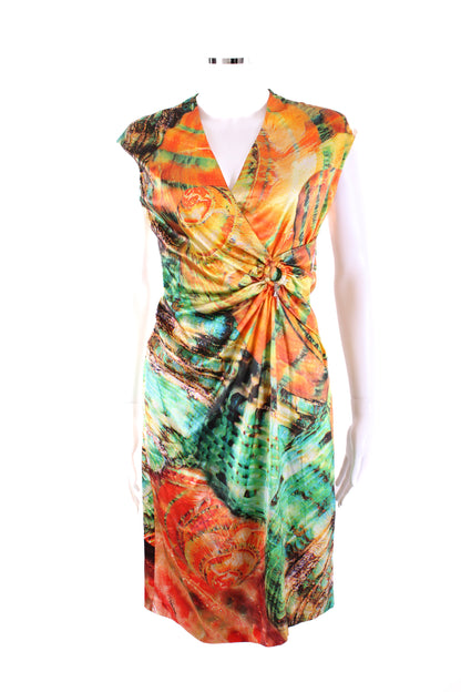 Roberto Cavalli Dress Green/ Orange 12 | Default Title, Green