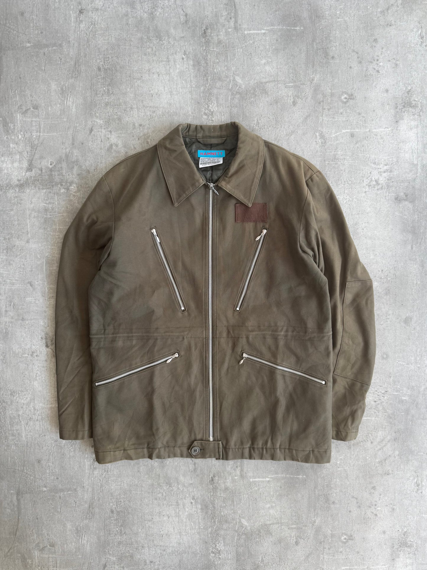 Katharine Hamnett Khaki Multi Zip Harrington Jacket