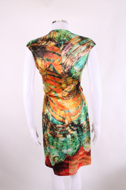 Roberto Cavalli Dress Green/ Orange 12 | Default Title, Green