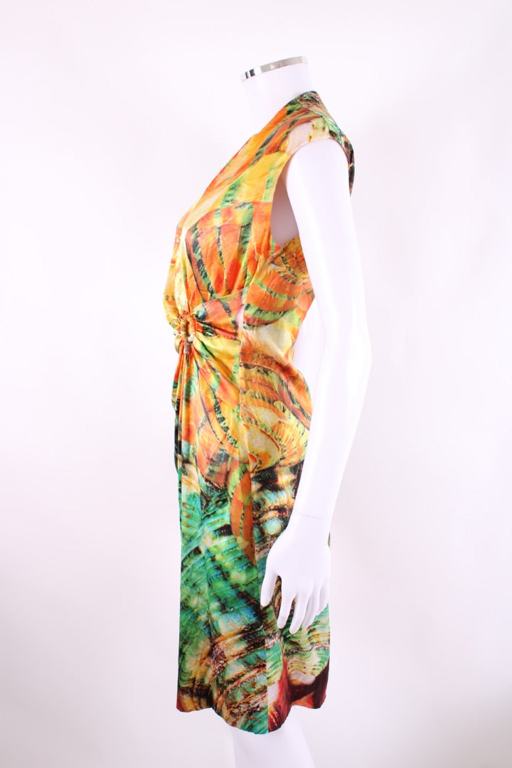 Roberto Cavalli Dress Green/ Orange 12 | Default Title, Green