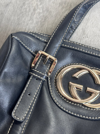 Gucci Boston Patent Leather Handbag