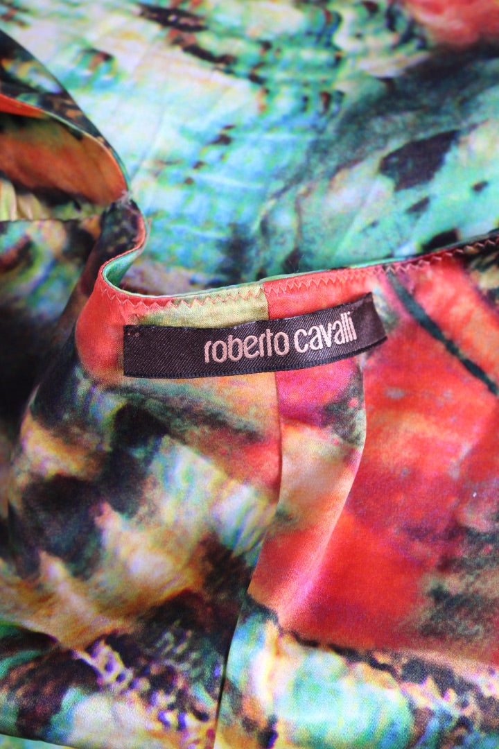 Roberto Cavalli Dress Green/ Orange 12 | Default Title, Green