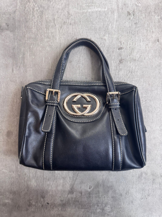 Gucci Boston Patent Leather Handbag