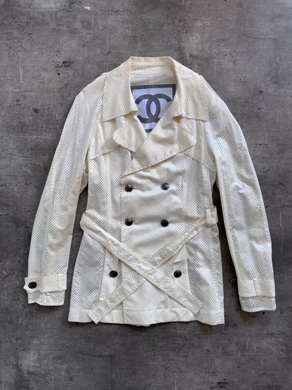 2008 Chanel Perforated Cotton Trench Coat | Small, Multicoloured