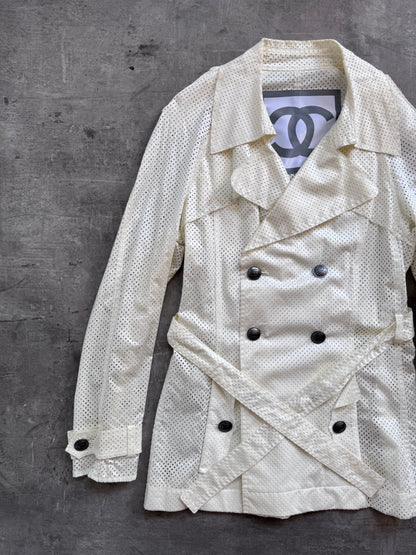 2008 Chanel Perforated Cotton Trench Coat | Small, Multicoloured