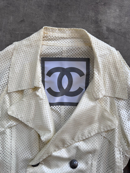 2008 Chanel Perforated Cotton Trench Coat | Small, Multicoloured