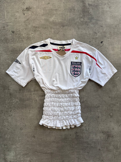 VT Rework : England Ruched Waist Football Shirt | Small, Multicoloured