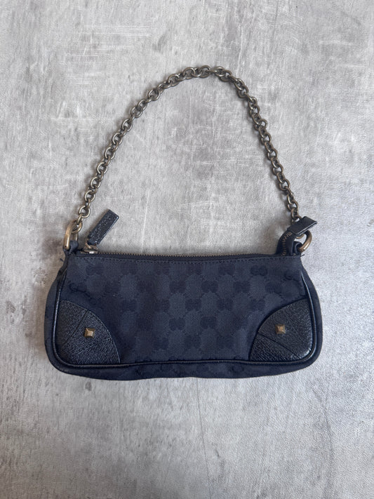 Gucci Horesbit Chain Monogram Black Shoulder Bag