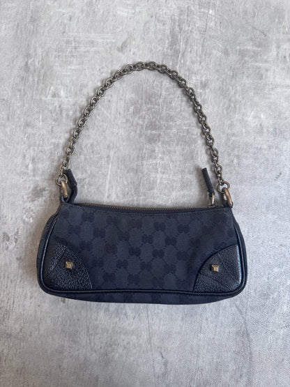 Gucci Horesbit Chain Monogram Black Shoulder Bag