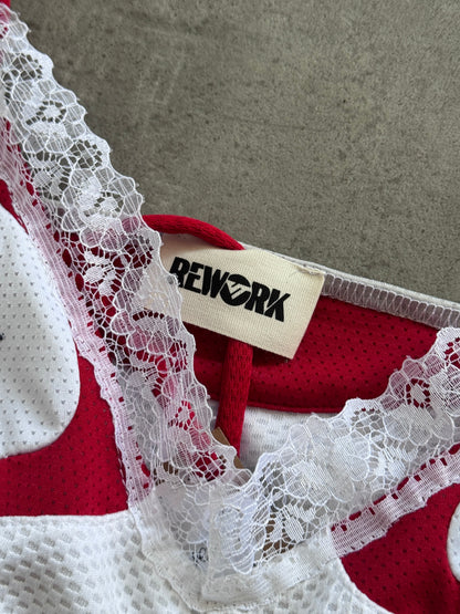 VT Rework : England Football Lace Detail Cami Top | Small, Multicoloured