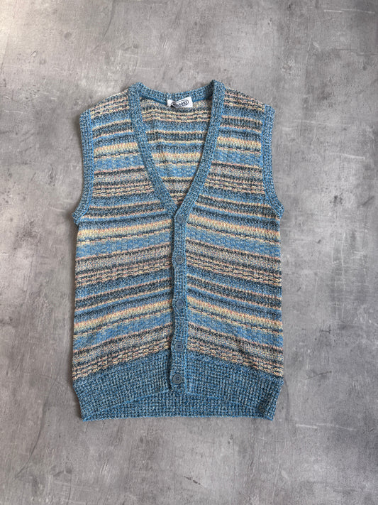 Missoni Blue Button Down Sweater Vest