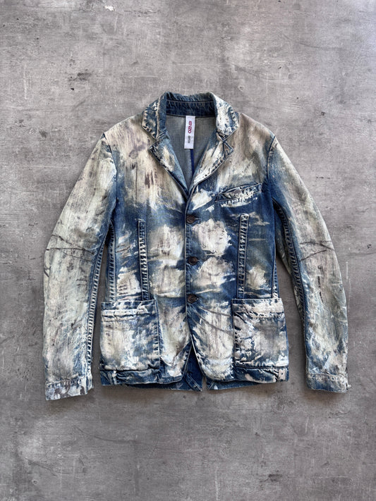 Kenzo Defilé Printed Denim Blazer | Large, Multicoloured