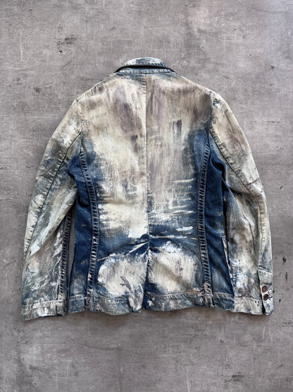 Kenzo Defilé Printed Denim Blazer | Large, Multicoloured