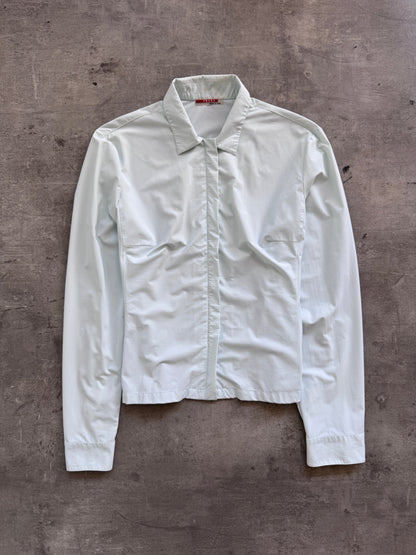 Prada Sport Baby Blue Zip Up Blouse | Exrtra Large, Multicoloured